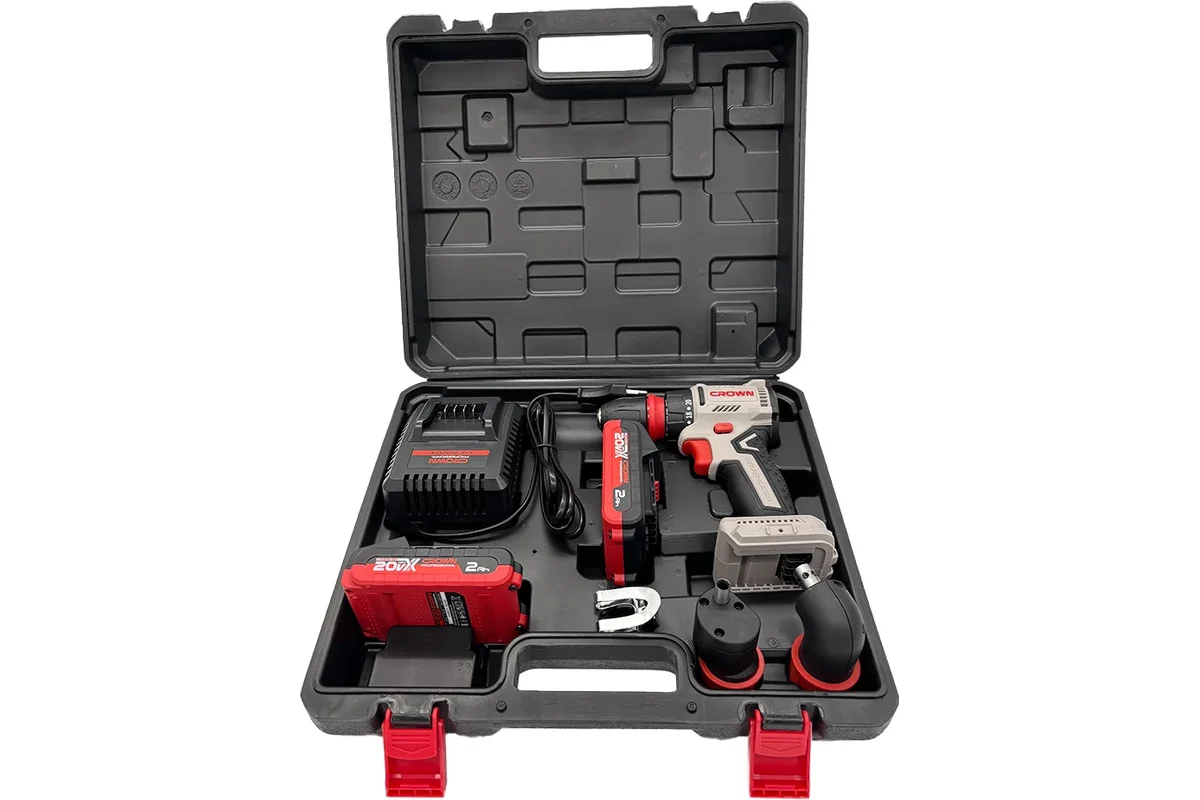 Дрель-шуруповерт аккумуляторная со смен. патр. CROWN CT21131HQX-2 BMC 20В B3+, Бесщеточный, 2х2.0Ач 