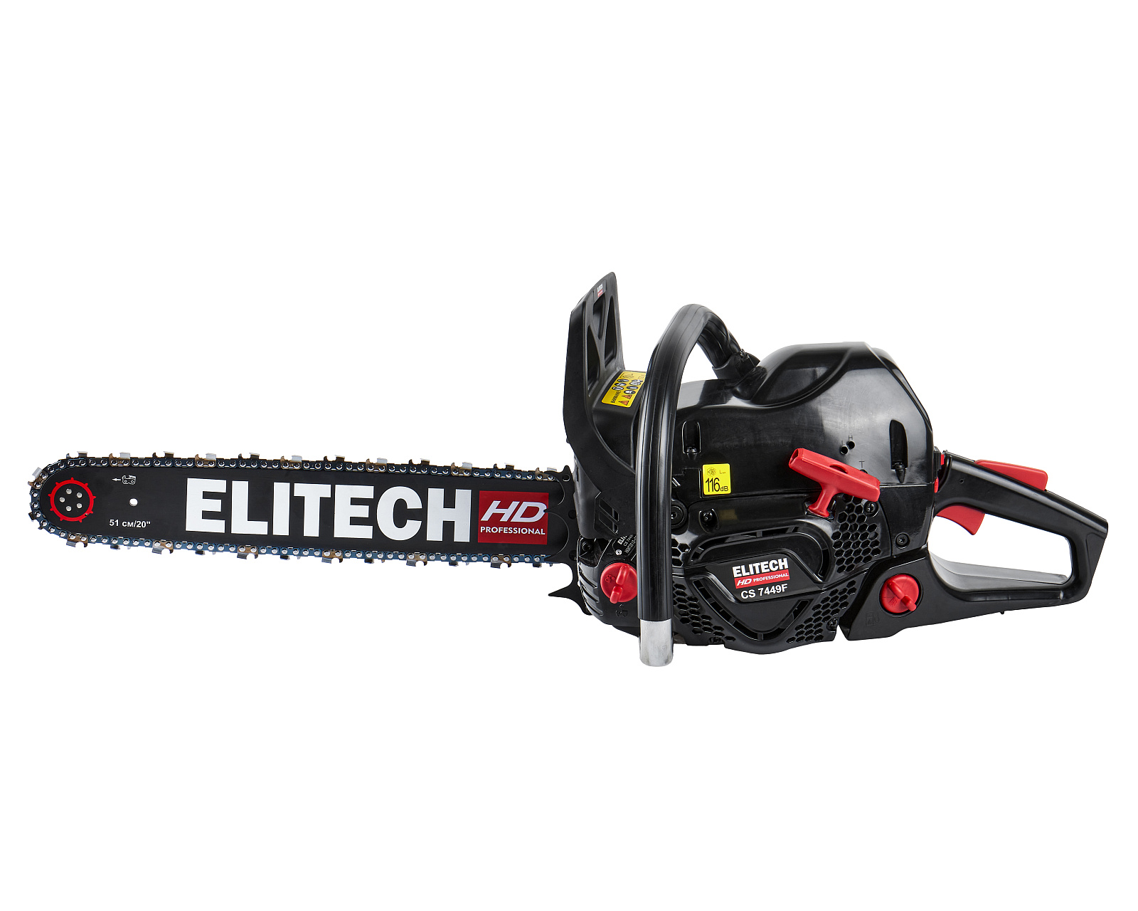 ELITECH HD CS 7449F (E1611.008.00) Бензопила,75.3см3,3.6кВт\4.9л.с.,шина 51см,3/8",1,5, 7.1кг
