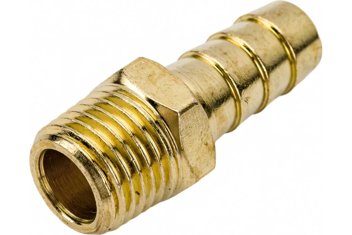 Соединение нар. резьба 1/4" х елочка 10 мм (латунь) ECO