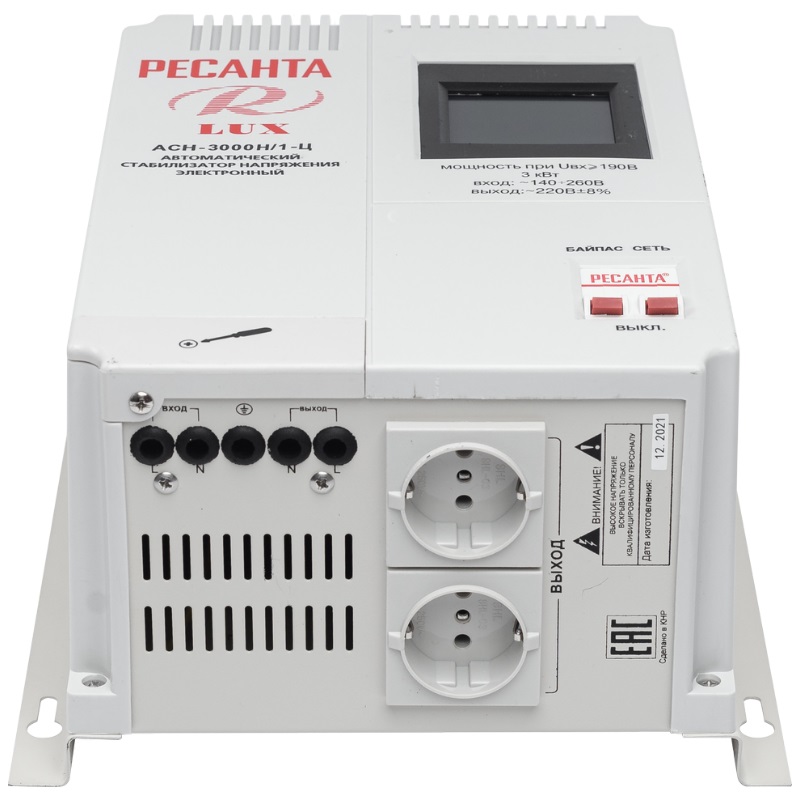 Стабилизатор АСН- 3 000Н/1-Ц Ресанта Lux