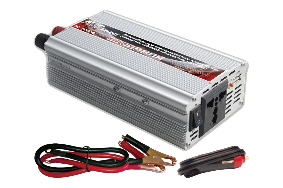 Инвертор автомобильный 12/220V AVS IN-1500W