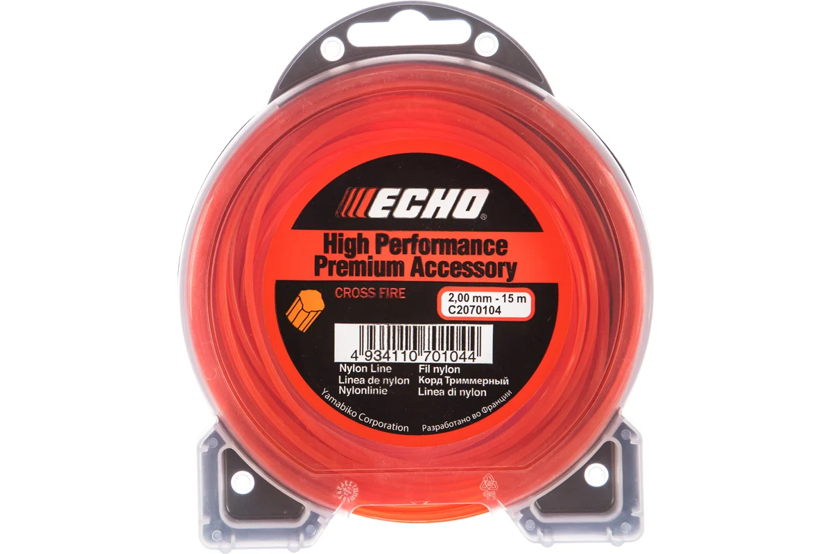 Леска триммерная ECHO Cross Fire Line 2,0мм* 15м (крест)