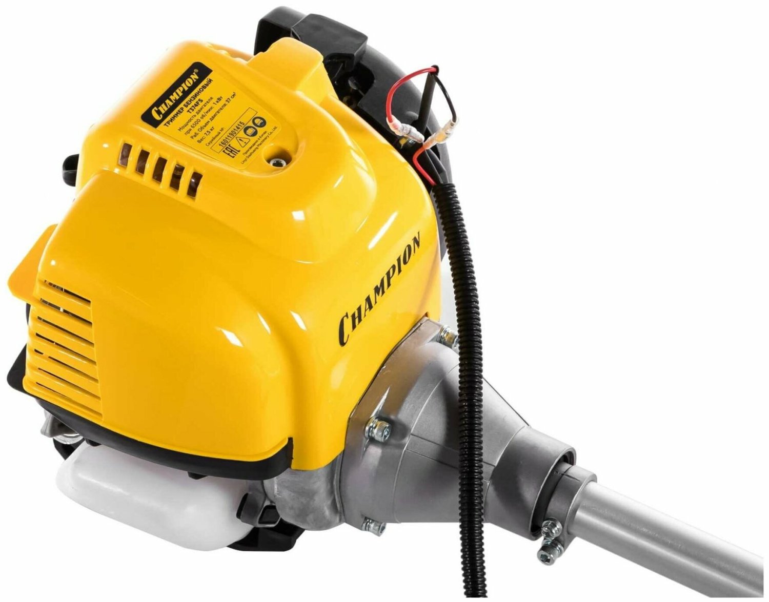 Бензотриммер CHAMPION T 374FS, 1,0кВт, неразъемн. прям. штанга, 37см3,, вело-руль, легк. старт,7,5кг