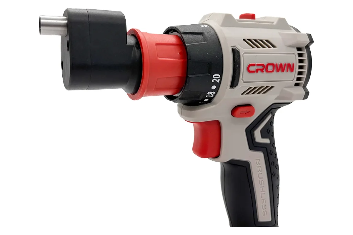 Дрель-шуруповерт аккумуляторная со смен. патр. CROWN CT21131HQX-2 BMC 20В B3+, Бесщеточный, 2х2.0Ач 