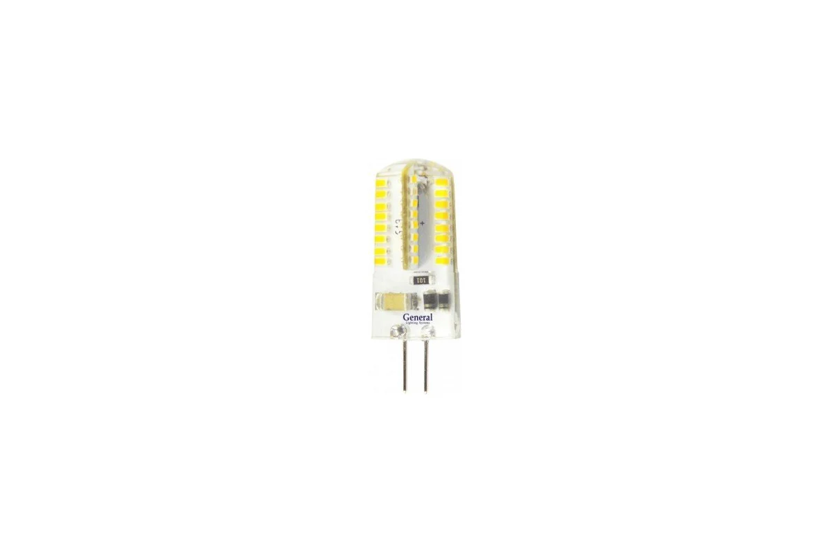 Лампа G4 светодиодная GLDEN-G4-4-S-220-4500 (холодный свет прозр.)//GENERAL