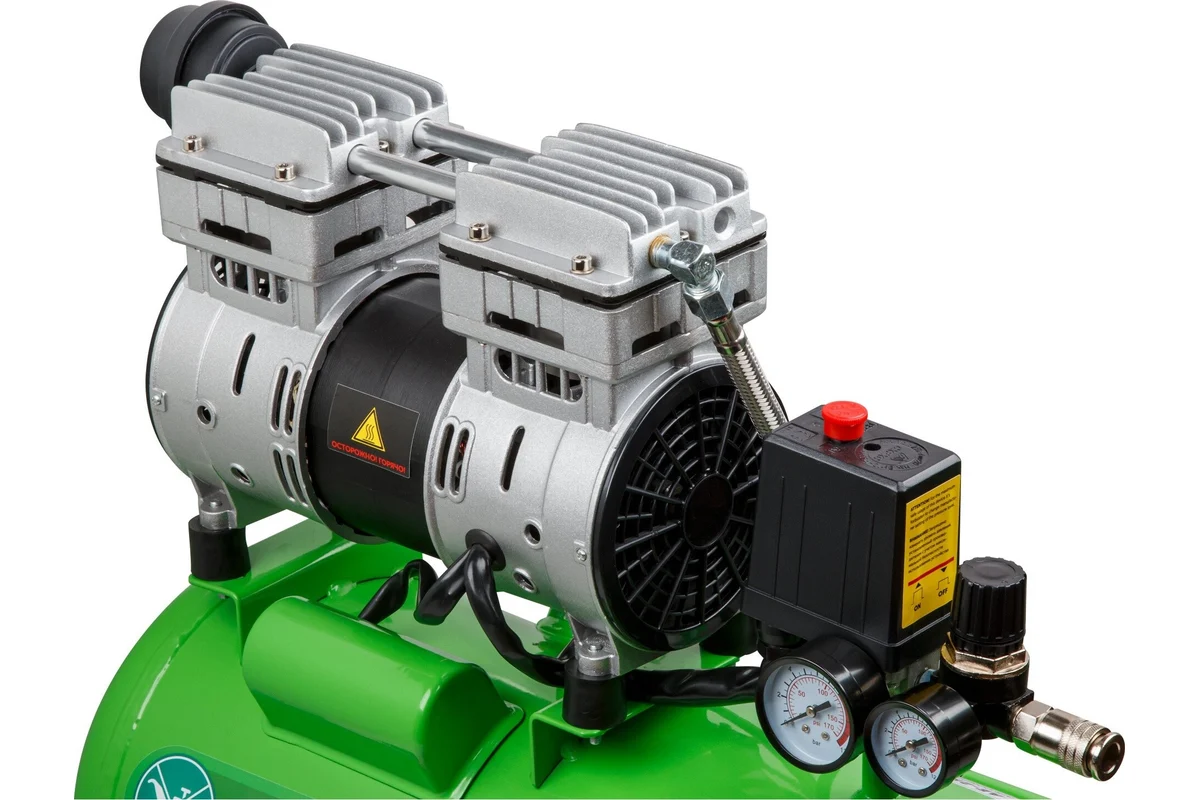 Компрессор ECO AE-25-OF1 безмасляный(140 л/мин,8 атм,коаксиальный ресив. 24 л, 220 В, 0,8 кВт) 
