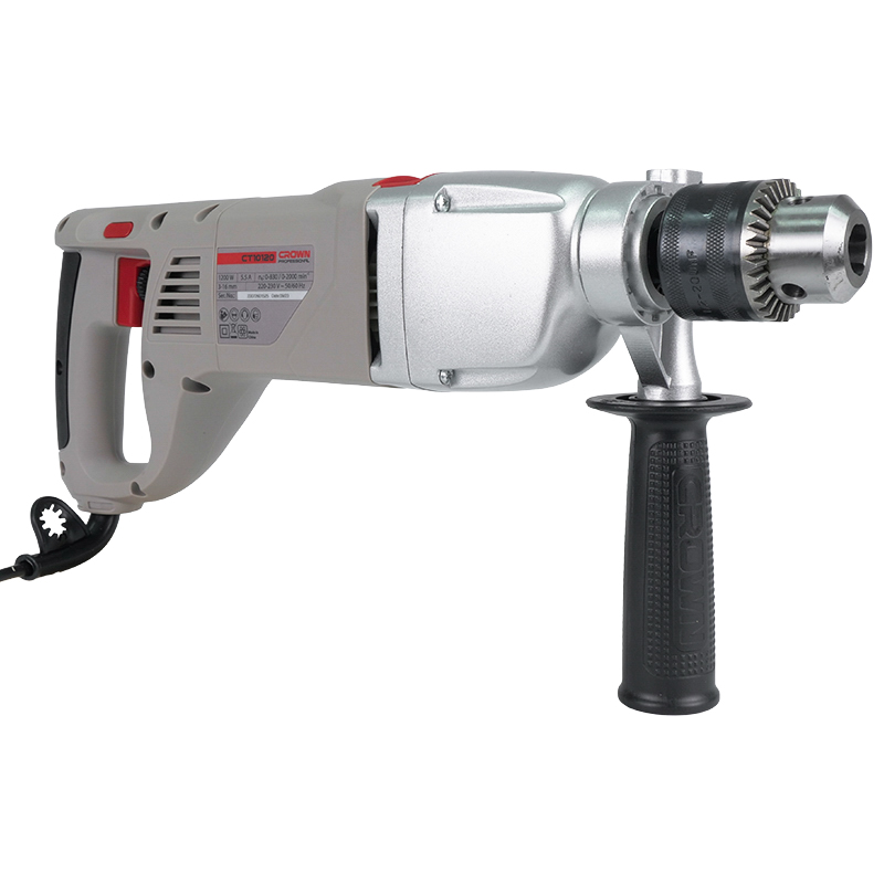 Дрель ударная CROWN CT10120 1200Вт, 0-830/0-2000 об/мин, клп до 16мм, вес 3.4 кг