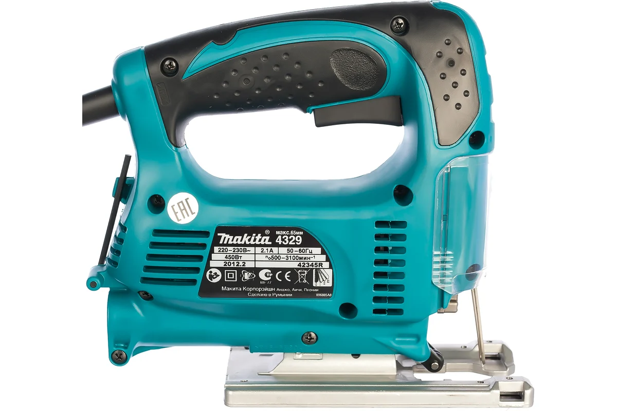 Makita Лобзик  4329,  450Вт, 500-3100об/мин, маятниковый ход, гл.пропила 65мм