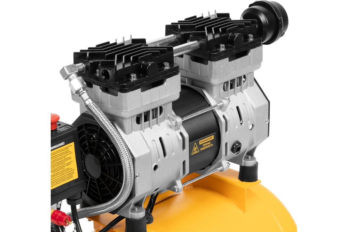 Компрессор DLS950/24 безмаслянный малошумный  950 Вт, 165 л/мин,ресивер 24 л// Denzel