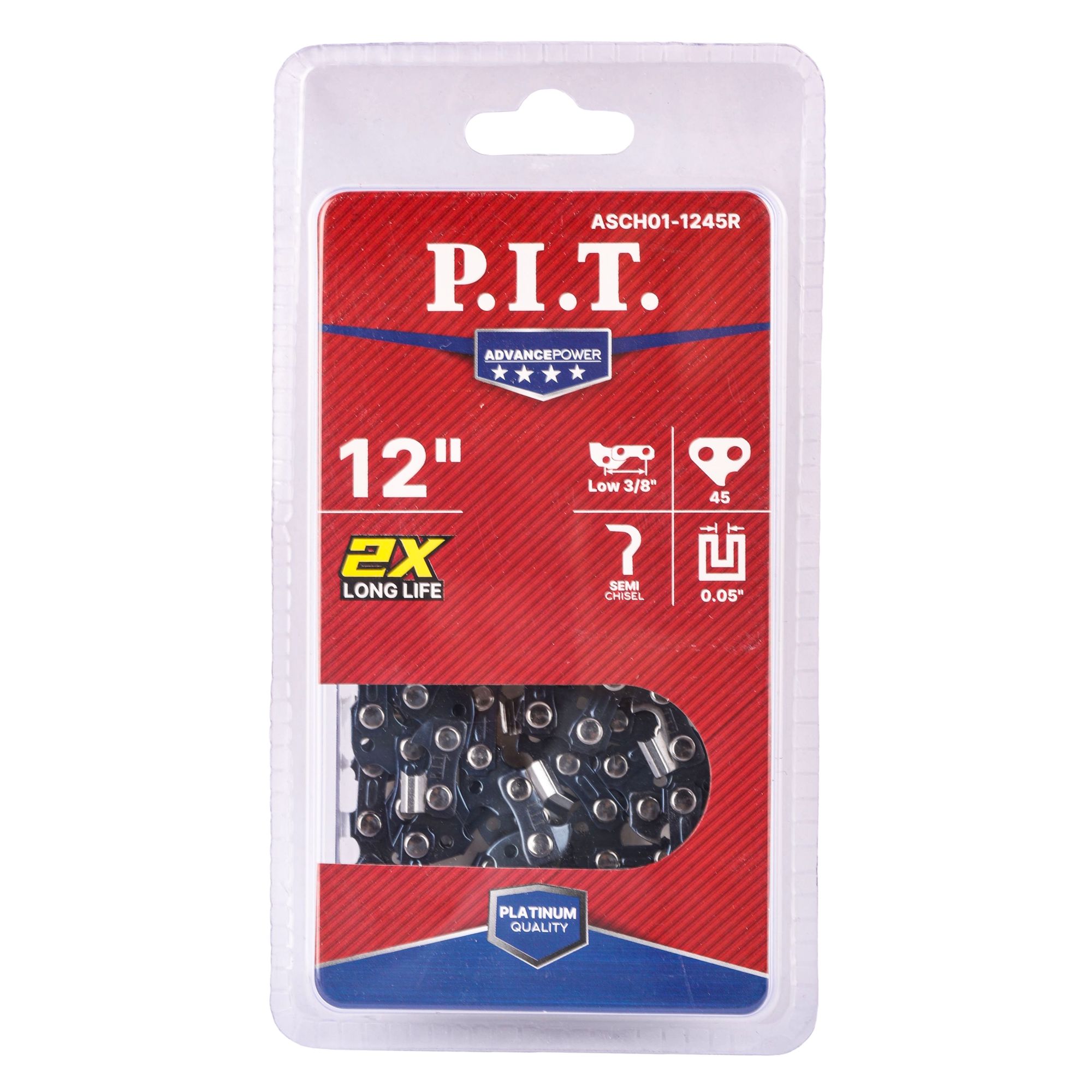 Цепь пильная для цепных пил P.I.T. ADVANCE 3/8"-1,3-45, шина 12", для PKE20H-300A