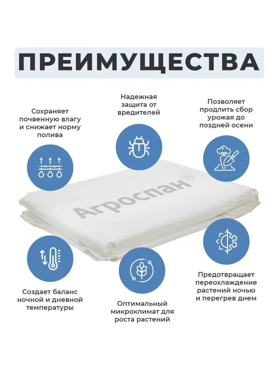 Укрывной материал АГРОСПАН (спанбонд) №60 3,2м*10м белый
