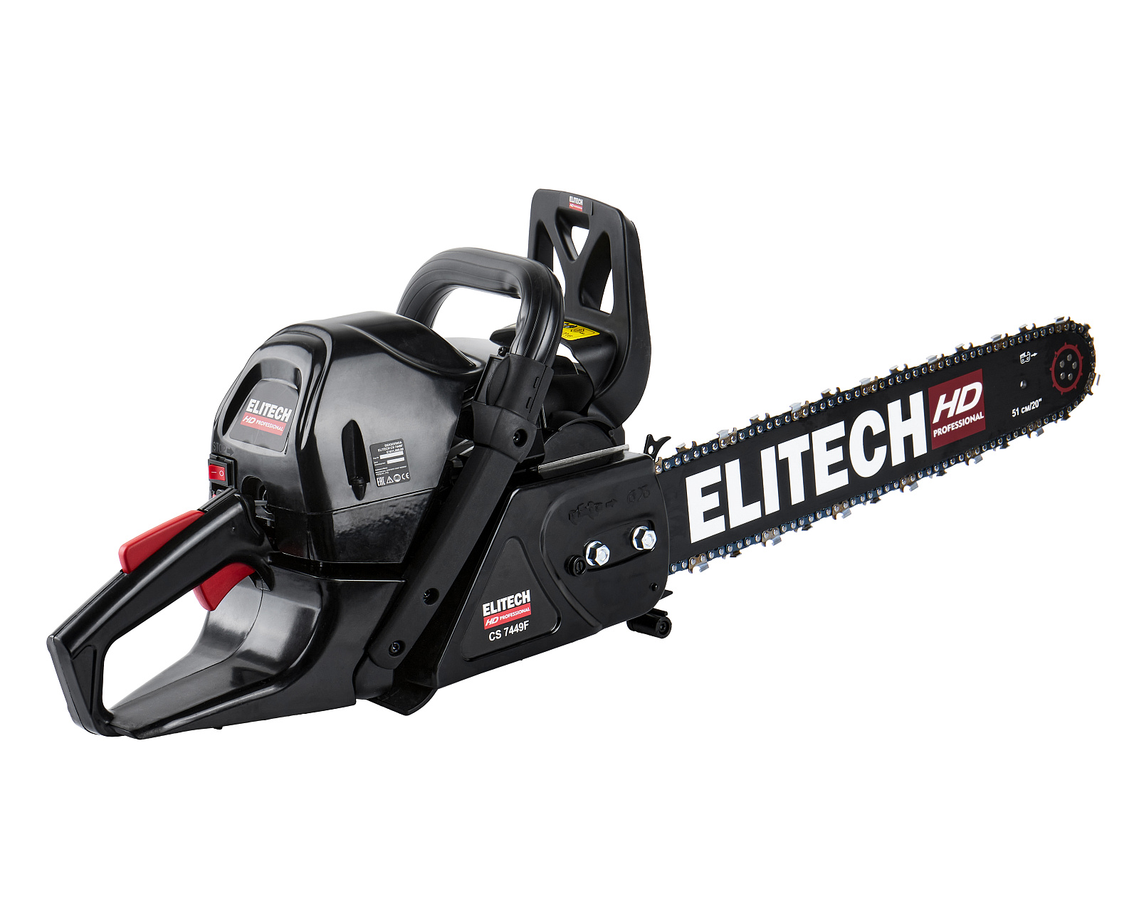 ELITECH HD CS 7449F (E1611.008.00) Бензопила,75.3см3,3.6кВт\4.9л.с.,шина 51см,3/8",1,5, 7.1кг