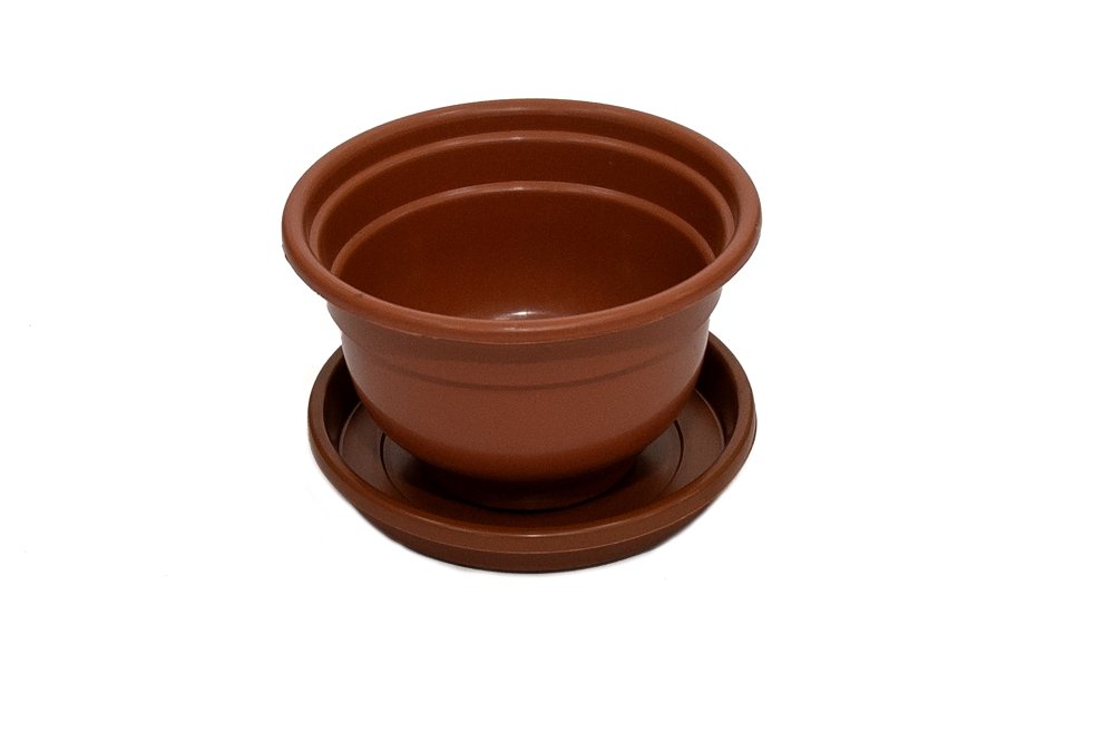 Кашпо PROTEX "Мини" с подставкой 0,5 л. цв. терракотовый