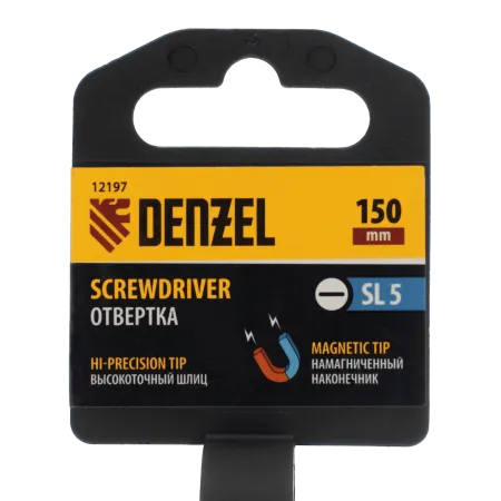 Отвертка, SL5x150 мм, CrV, 3к рукоятка// Denzel