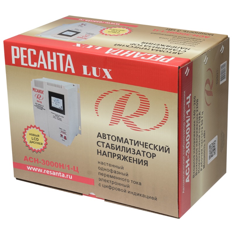 Стабилизатор АСН- 3 000Н/1-Ц Ресанта Lux