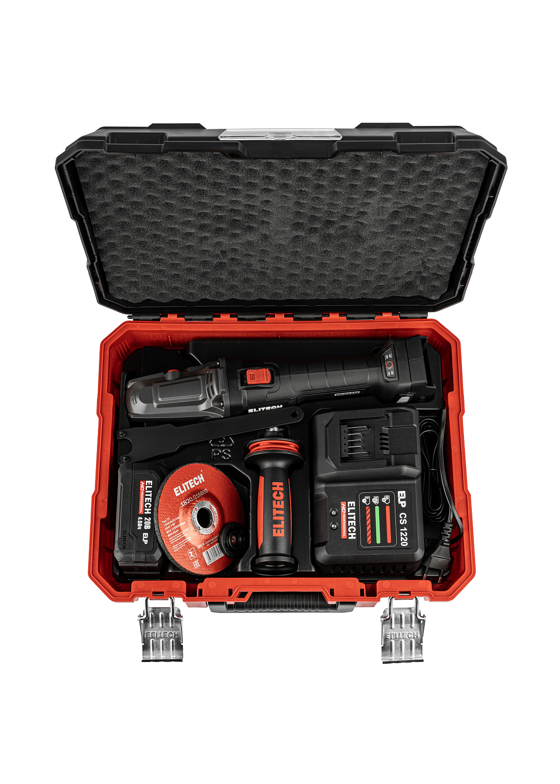 Шлифмашина угловая аккумуляторная ELITECH HD CAG 2012DSL 20 В, 125 мм, 1х4,0 Ач