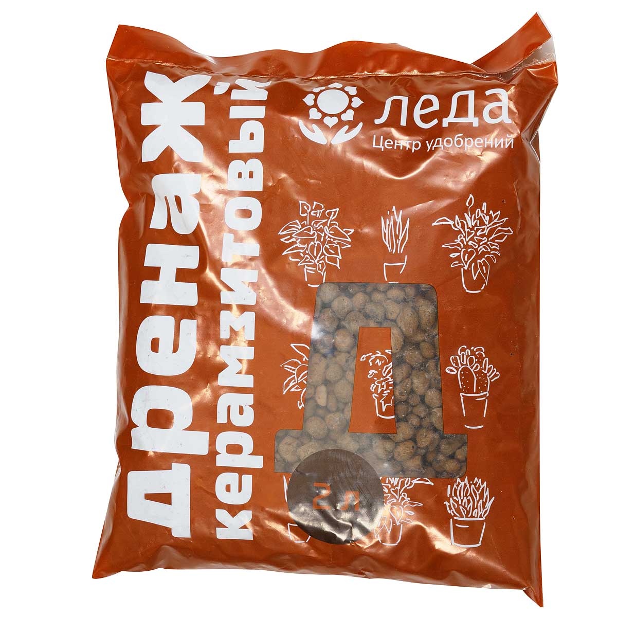 Керамзитовый дренаж 2л. мелкий Леда.
