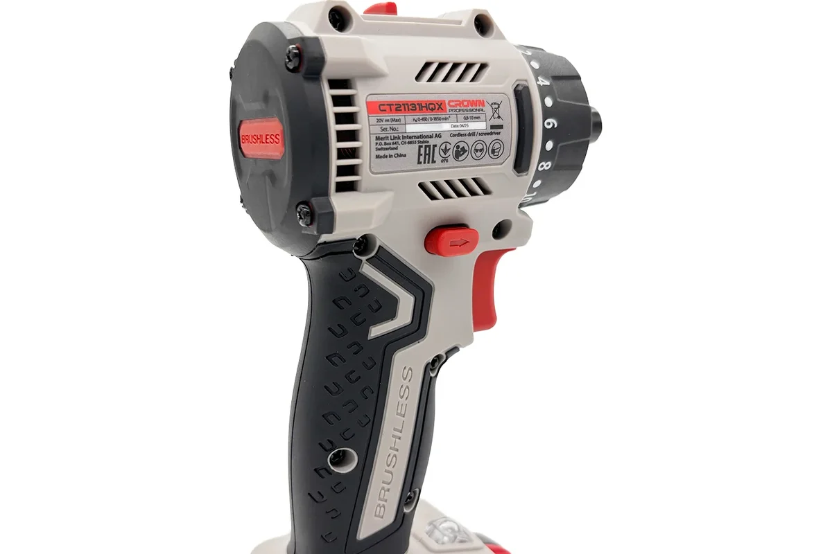 Дрель-шуруповерт аккумуляторная со смен. патр. CROWN CT21131HQX-2 BMC 20В B3+, Бесщеточный, 2х2.0Ач 
