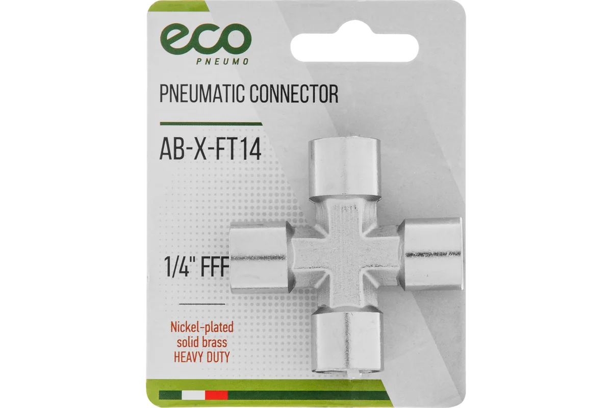 Соединение внутр. резьба 1/4" Х-образное (латунь) ECO
