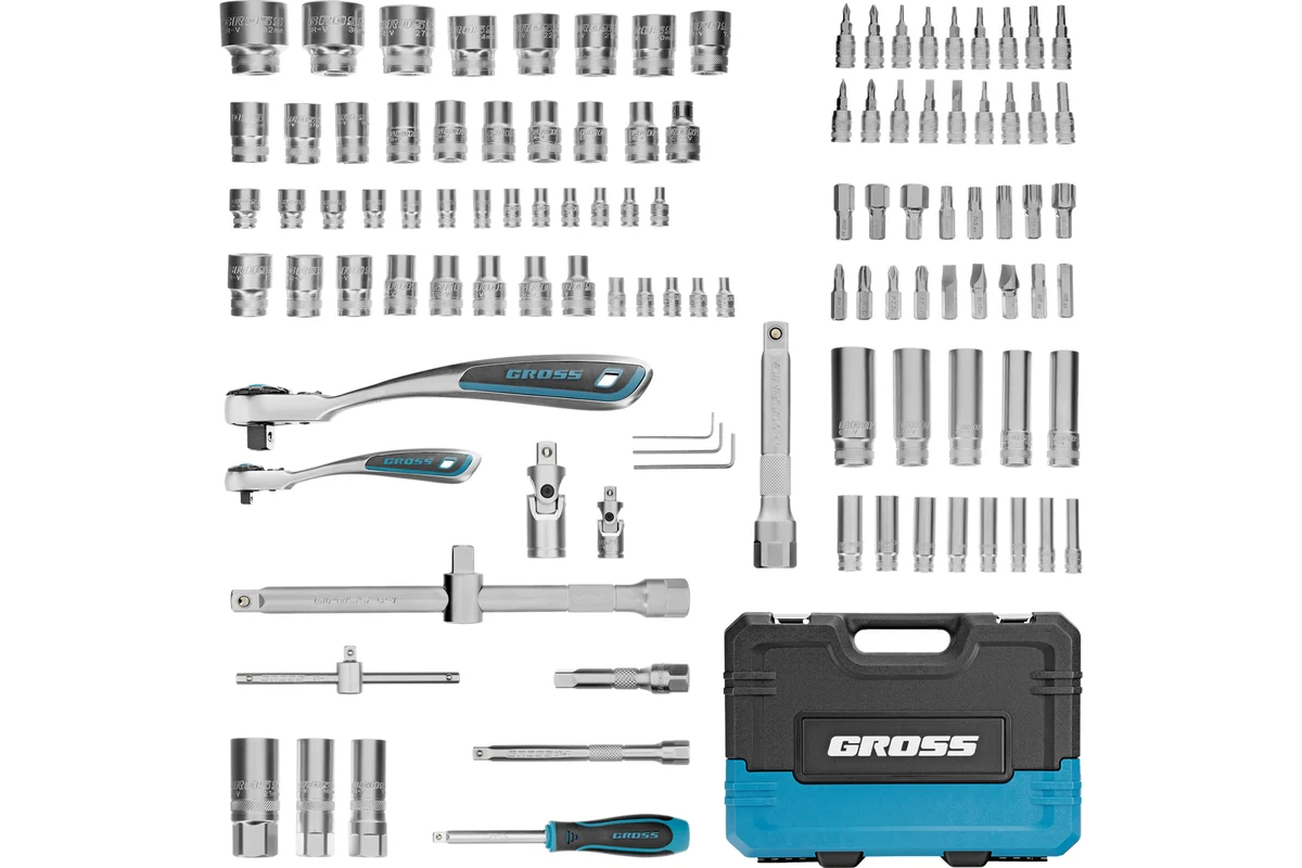 Набор инструментов 109 предметов, 120 зубьев, CrV 1/4, 1/2"// Gross