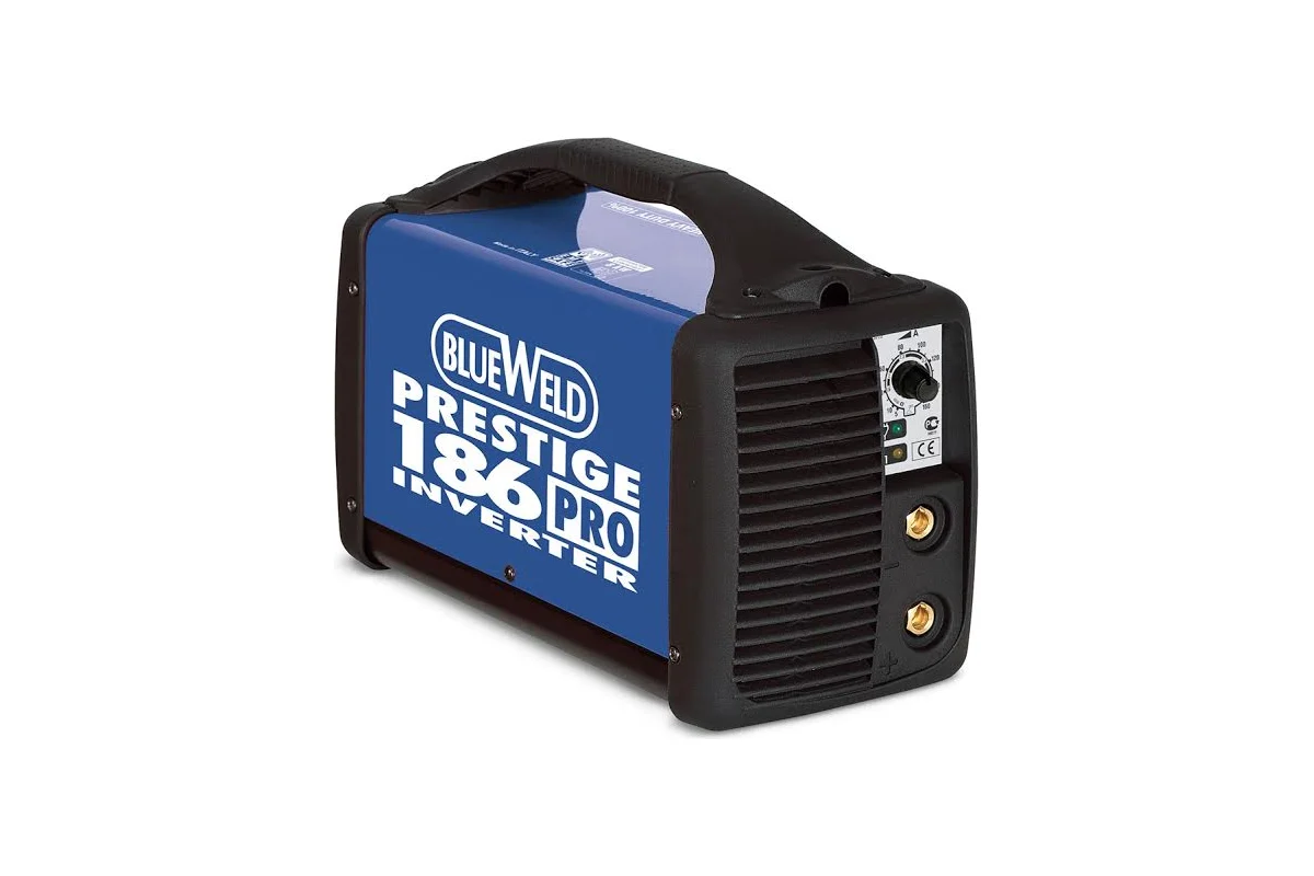 Сварочный аппарат PRESTIGE 186 PRO+ компл, инверторный,  BlueWeld, 220В, 5-160А, электр.ф.4мм, кейс