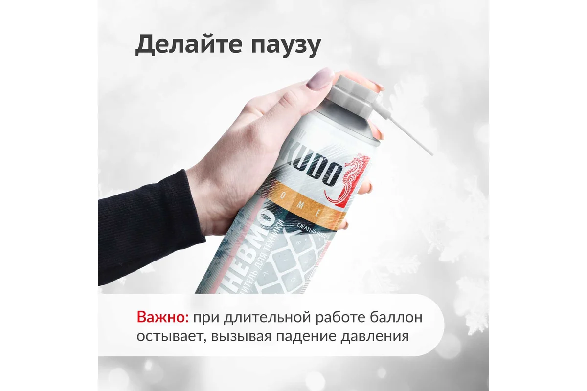 Пневмоочититель для техники (cжатый воздух горючий) KUDO KU-H450