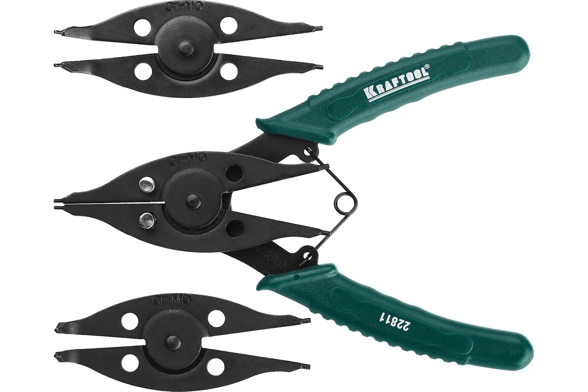 KRAFTOOL Universal 6-in-1 съемник стопорных колец, внешний/внутренний, 6-в-1