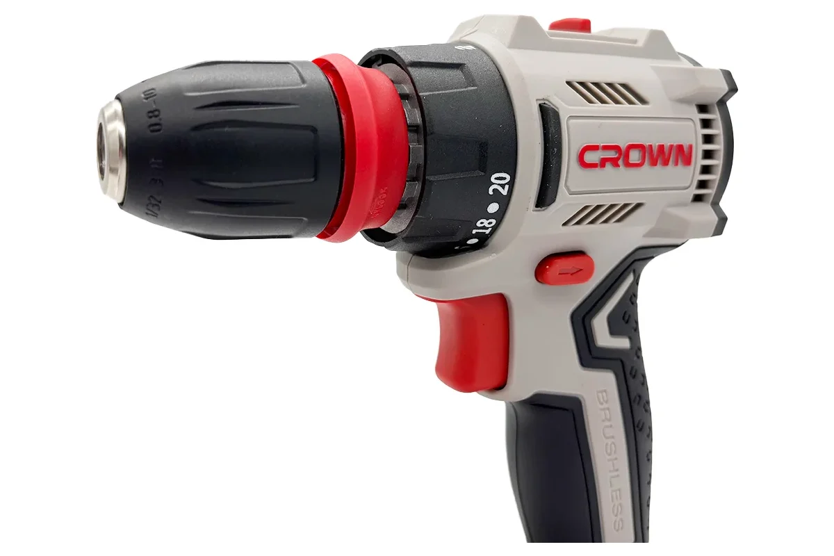 Дрель-шуруповерт аккумуляторная со смен. патр. CROWN CT21131HQX-2 BMC 20В B3+, Бесщеточный, 2х2.0Ач 