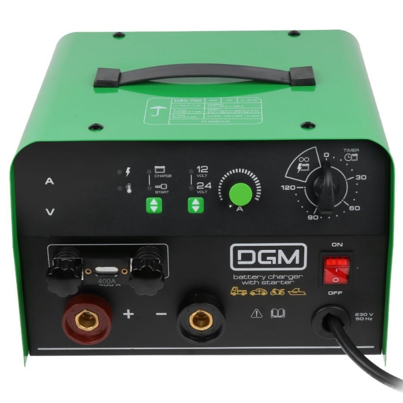 Пуско-зарядное устройство DGM DBS-750 (12 В / 24 В; макс.ток: Заряд: 100 А / Старт: 700 А)