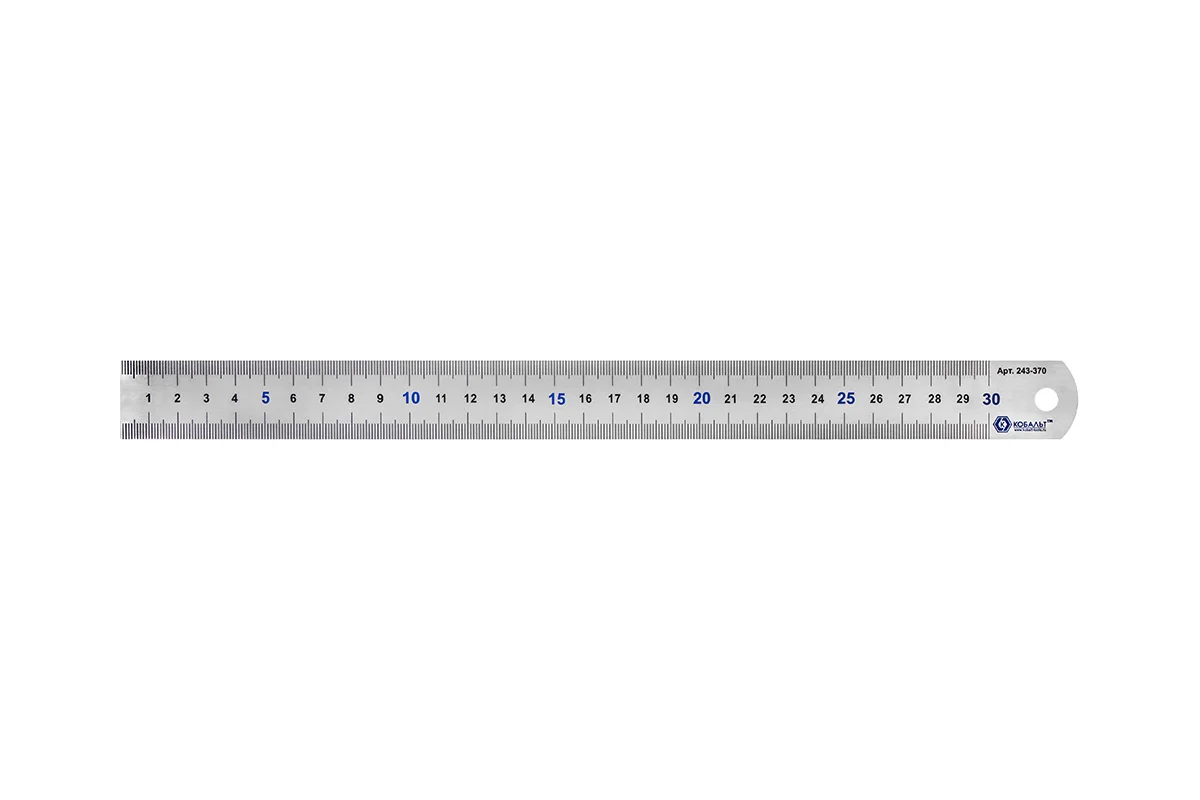 Линейка КОБАЛЬТ 300 × 28 × 0.7 мм, нерж.сталь