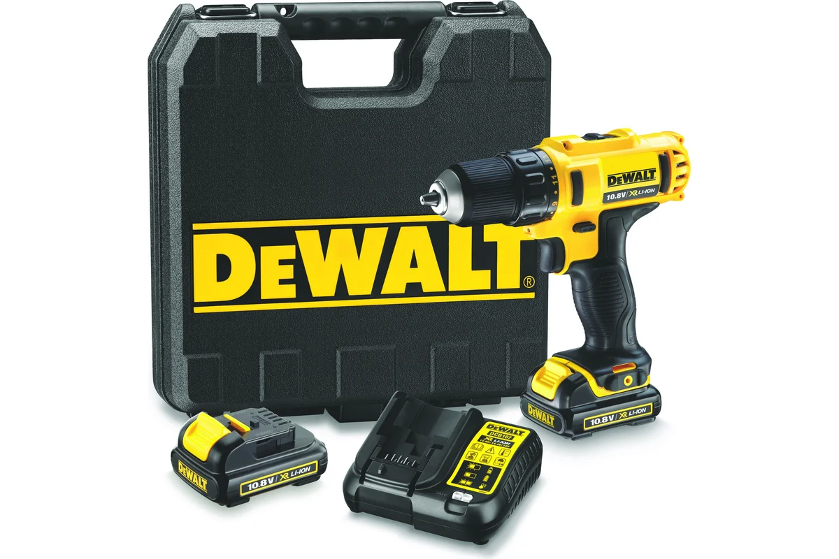 Аккум. дрель DeWalt  DCD 710 D2, 10.8В,2х2,0АчLi-ion,БЗП-10мм,0-400\0-1500об\м,15/24Нм,1.1кг,кейс