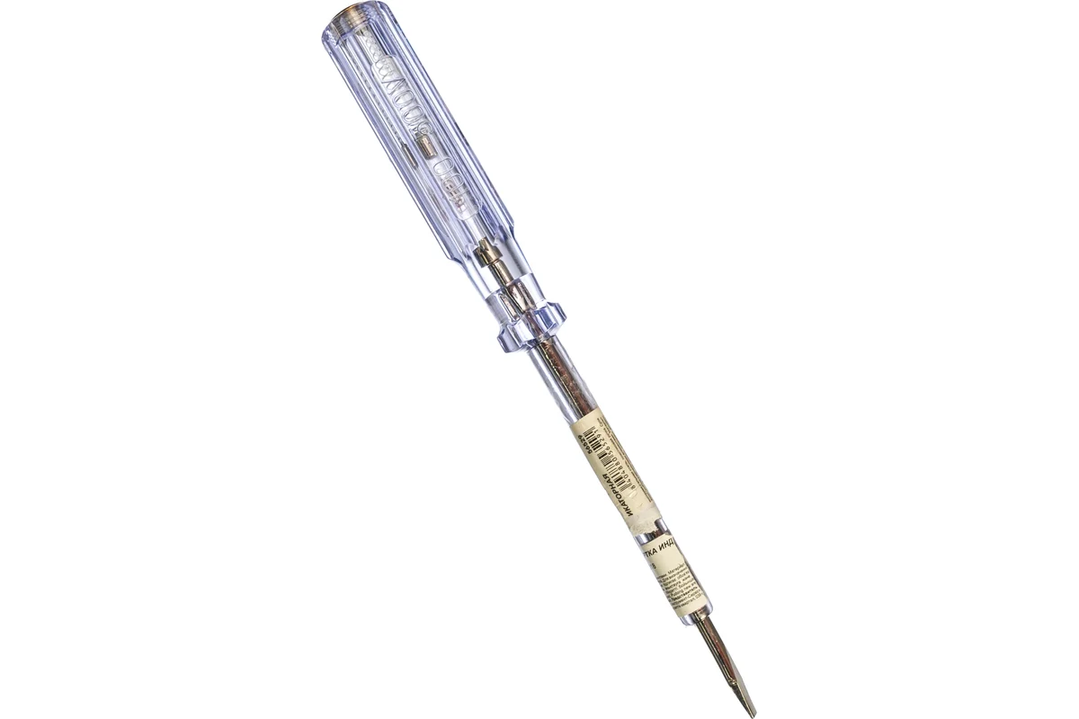 Отвертка индикаторная, белая ручка, 100-500 В, 190 мм