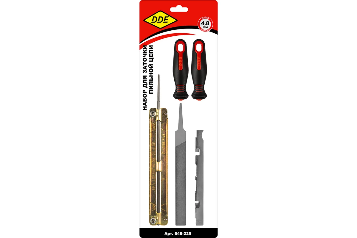 Заточной набор (4,8мм +пл.напр.+калибр+2ручки) // DDE