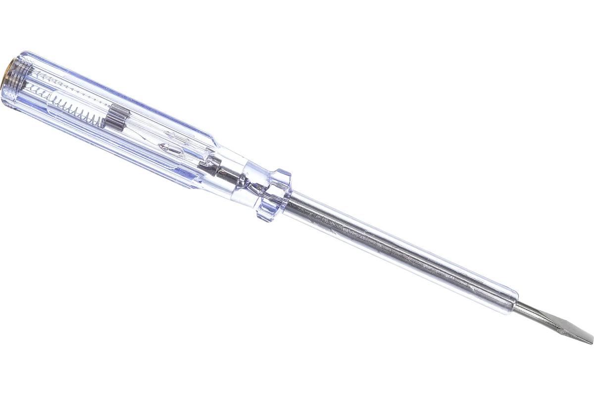 Отвертка индикаторная, белая ручка, 100-500 В, 190 мм