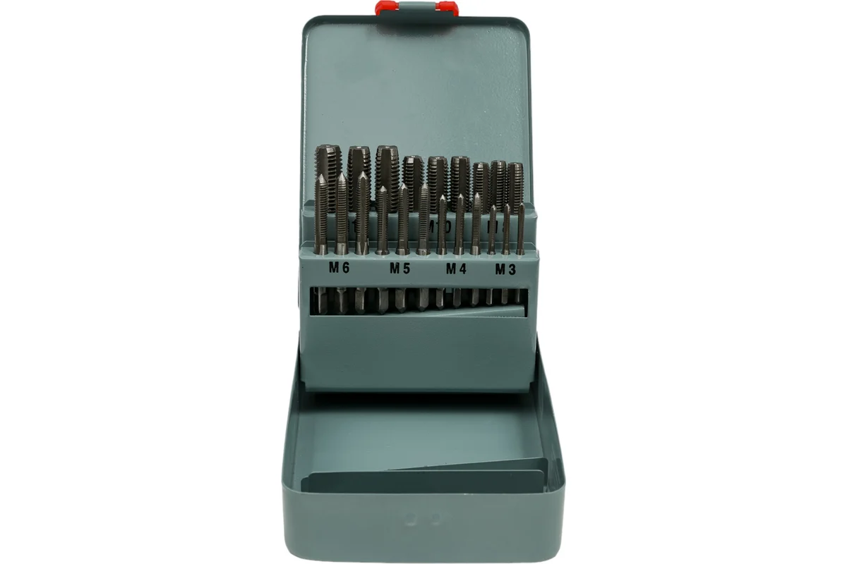 Метчики, легированная сталь Профи 21 шт. М3-М12, металлический кейс