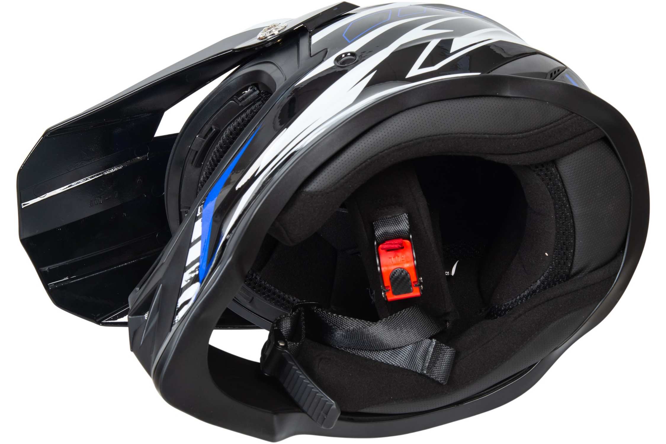 Шлем мото кроссовый HIZER B6197 #4 (XL) black/blue/white