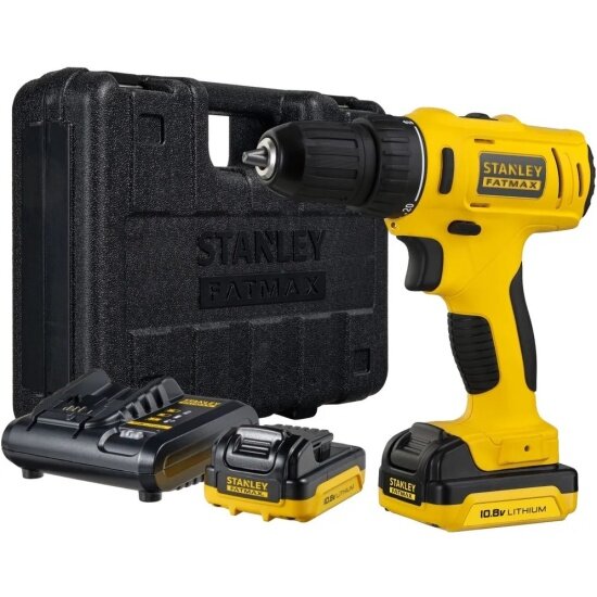 STANLEY FMC011S2-QW  дрель-шуруповерт 10.8В, 2 акк. 1.5Ач Li-Ion, 26Нм, кейс