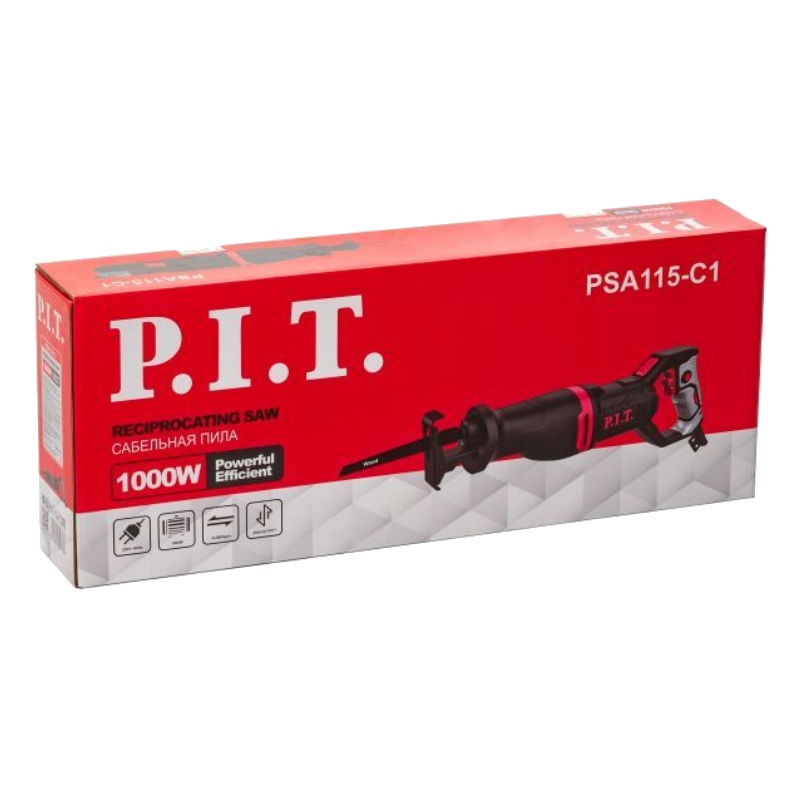 Пила сабельная электрич. P.I.T. PSA115-C1 (1000Вт, 0-2800об/мин, ход 20мм, БЗП, поворотная рукоятка)