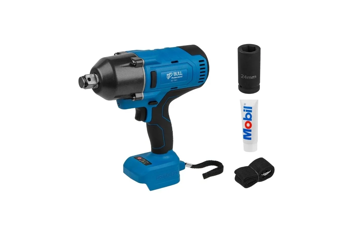 Аккум. ударный гайковерт BULL SC 1801 в чем. БЕСЩЕТ., 18 В, 1000 Н*м, 3/4", 1х6 А*ч, з/у 4 А