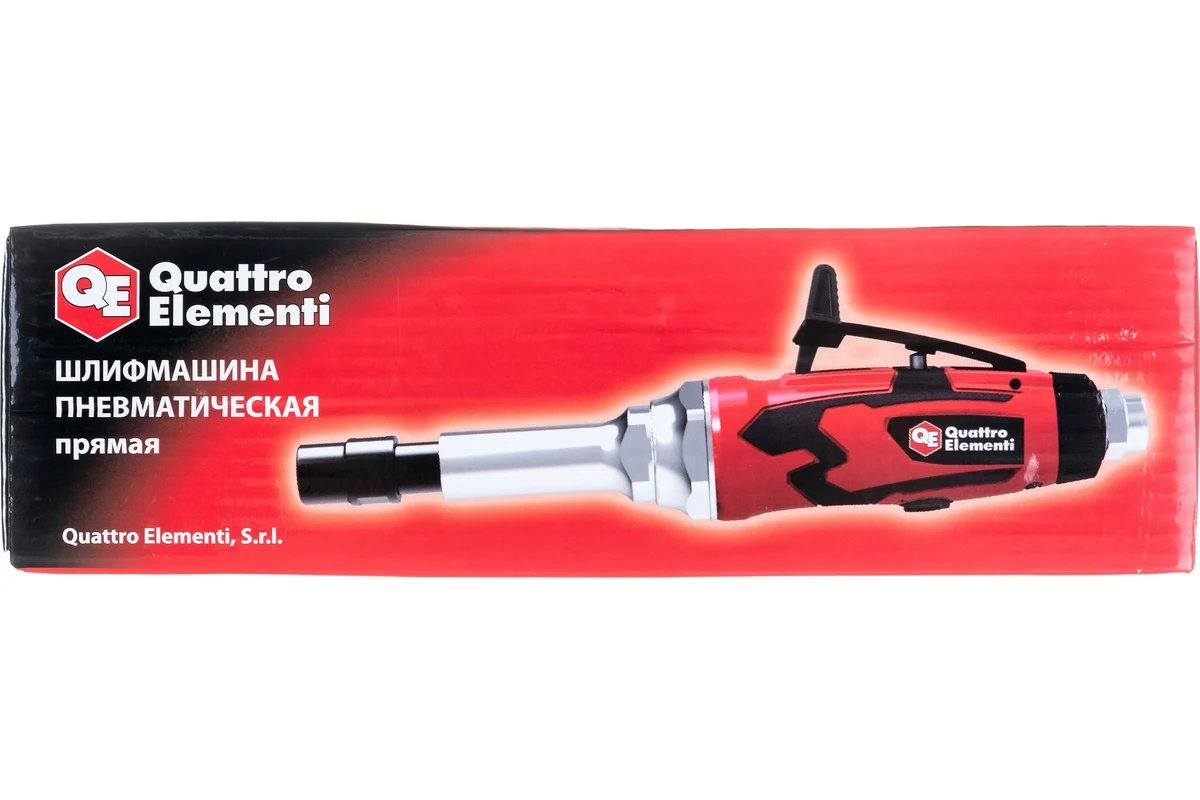 Шлифмашина пневматическая QUATTRO ELEMENTI прямая, цанга 6 мм,  20000 об/мин., разъем EURO