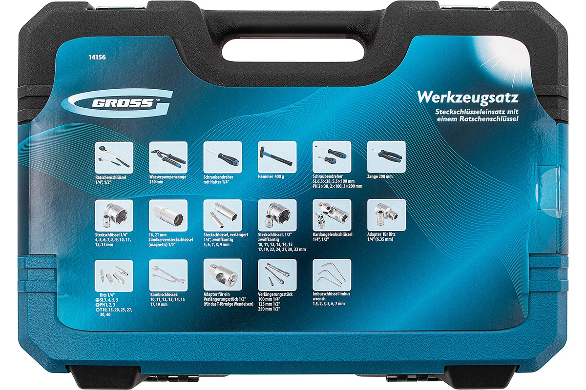 Набор инструментов 76 предм. 1/4,1/2" // GROSS