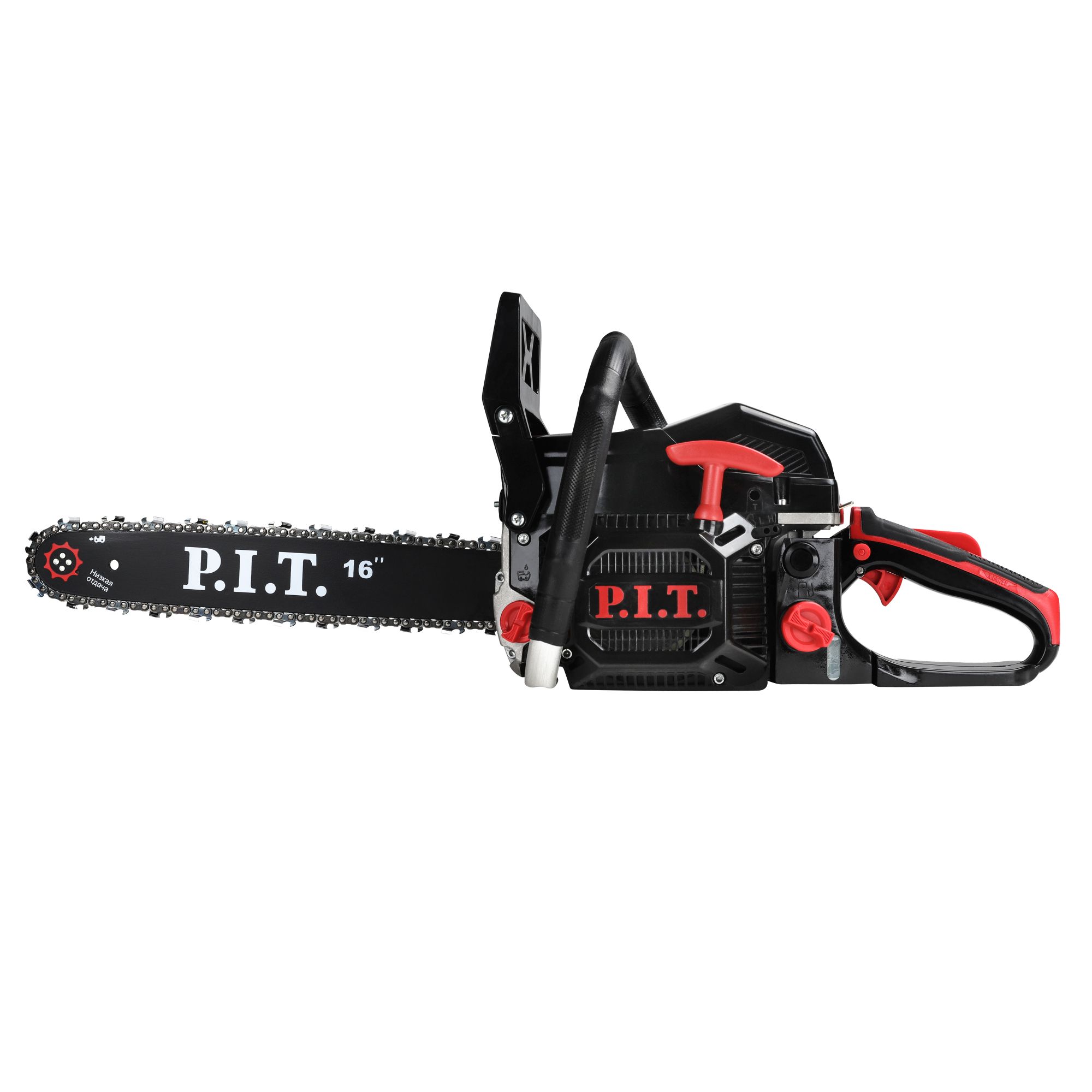 Пила цепная бензиновая P.I.T.GCS45-C6 64х325х1,5 (16"/400мм,2кВт/2,8л.с, 52см³, хром.цил.легк старт)