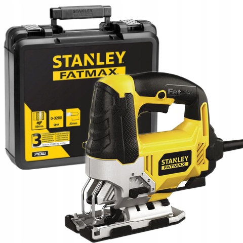 STANLEY FME 710W FME340K-QS Лобзик, 710Вт, 0-3200ход/мин, дерево 85мм/металл15мм,накл под-ы,