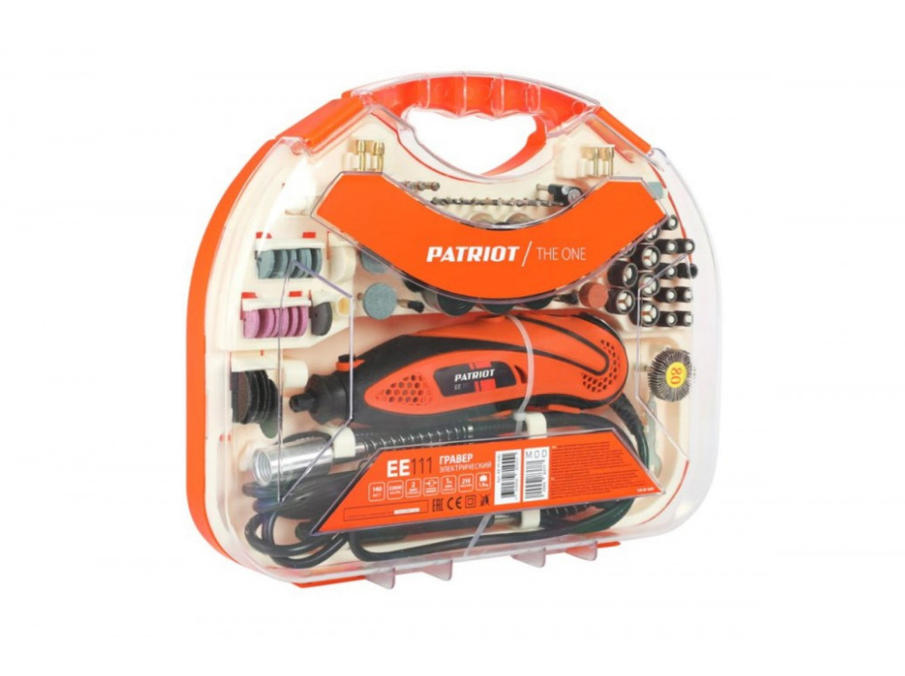 Гравер электрический PATRIOT EE 111  с гибким валом, 140Вт, 10000-32000 об/мин, цанги: 2,3мм/3,2мм, 