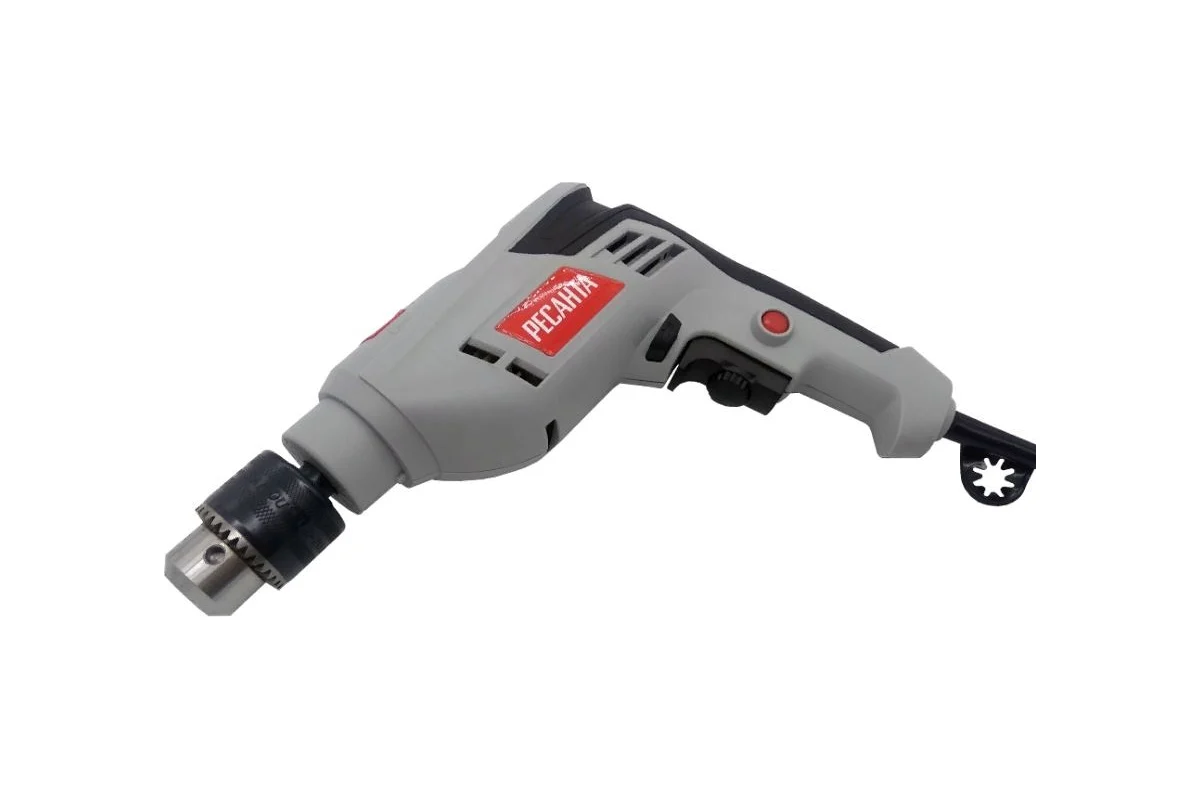 РЕСАНТА ДУ-13/580 Дрель ударная, 580 Вт. 1-ск, КЛП 13 мм, 3000 об/мин, дер./сталь 25/10 мм