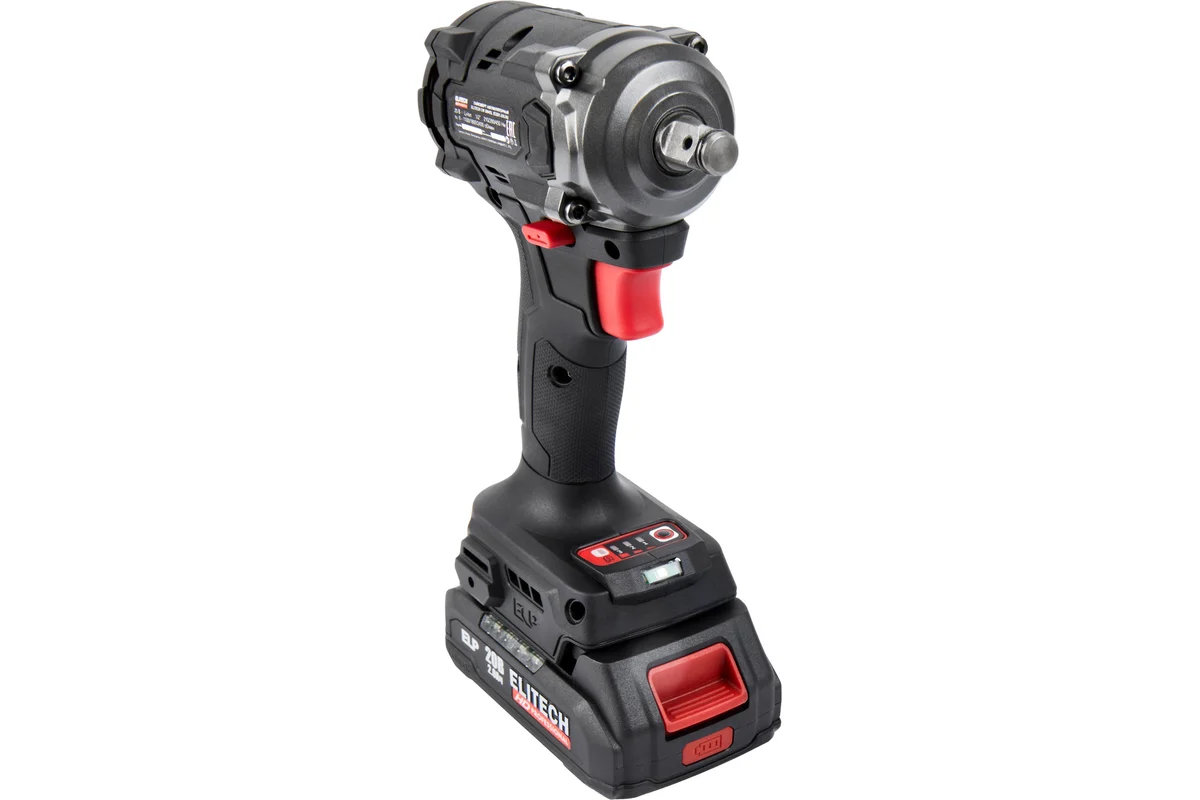 ELITECH CW 2004SL (E2201.056.01)Гайковерт ак(уд) б/щет,20В,2х2.0Ач,ELP,0-2400уд/мин,450Нм,кв 1/2"