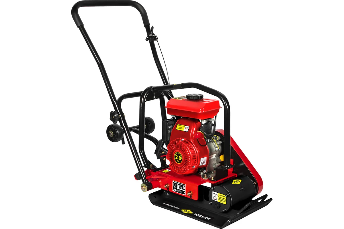 Виброплита DDE  VP55-CK (дв. Loncin, 2,8 л.с., плита 430×310 мм, до 250 кв. м/час, 58 кг, гл. упл. 2