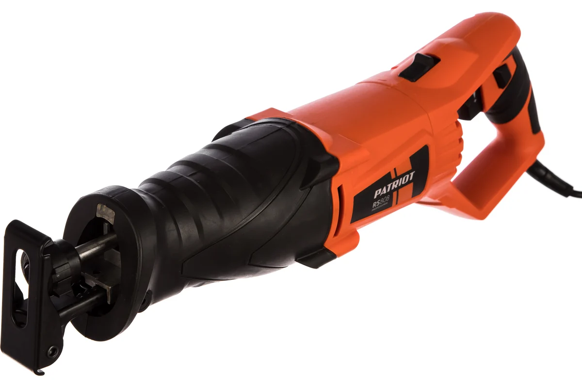 Пила сабельная сетевая PATRIOT RS 808, мощность 850Вт, LED подсветка, регулировка скорости, поворотн