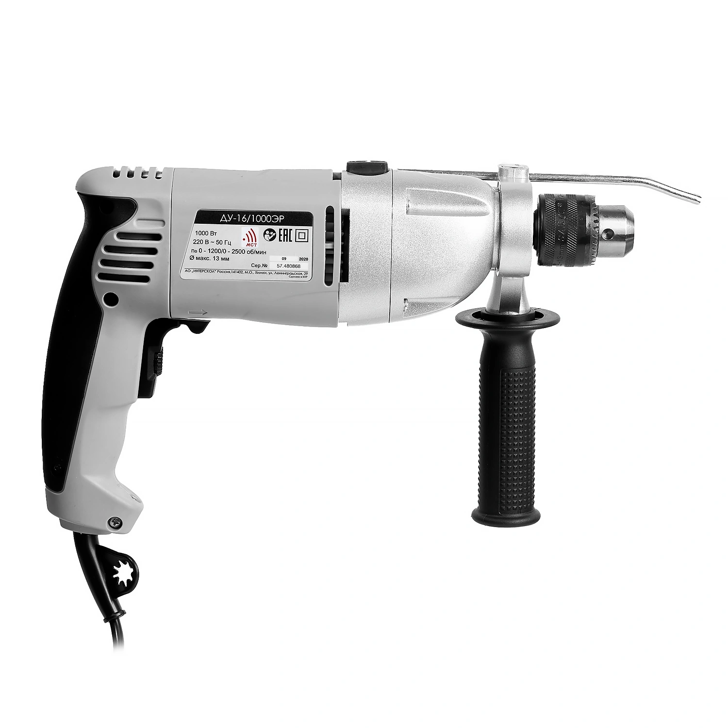 ДУ-16/1000ЭР ИНТЕРСКОЛ  Эл.Дрель ударная, 1000 Вт, клп до 13мм, 2х скоростная