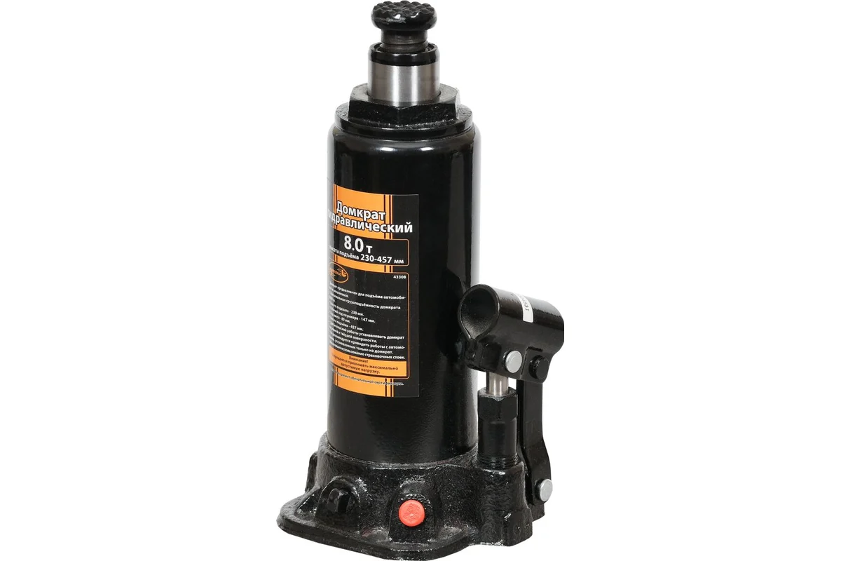 Домкрат 8т, гидравлический  (230-457 мм), в футляре //АВТОДЕЛО